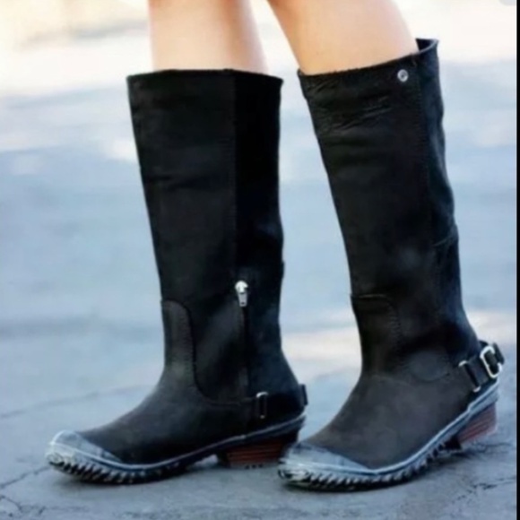 SOREL Black Western Style Leather Slim Boot SZ 6.5 - Picture 3 of 16